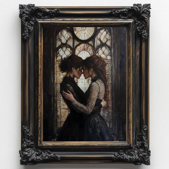 Girlfriends Dark Academia Gothic Wall Art Print