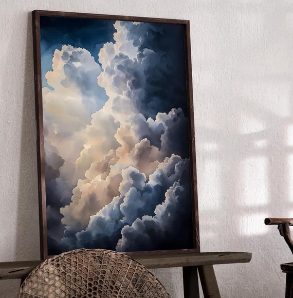 Big Clouds Dark Academia Print Goth Moody Victorian Wall Art Dark Decor Aesthetic Dark Cottagecore Gothic Prints