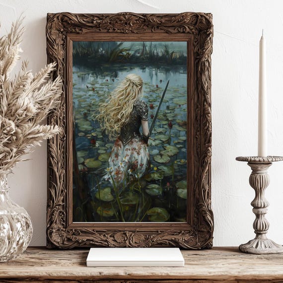 Female Knight Dark Academia Victorian Art Print