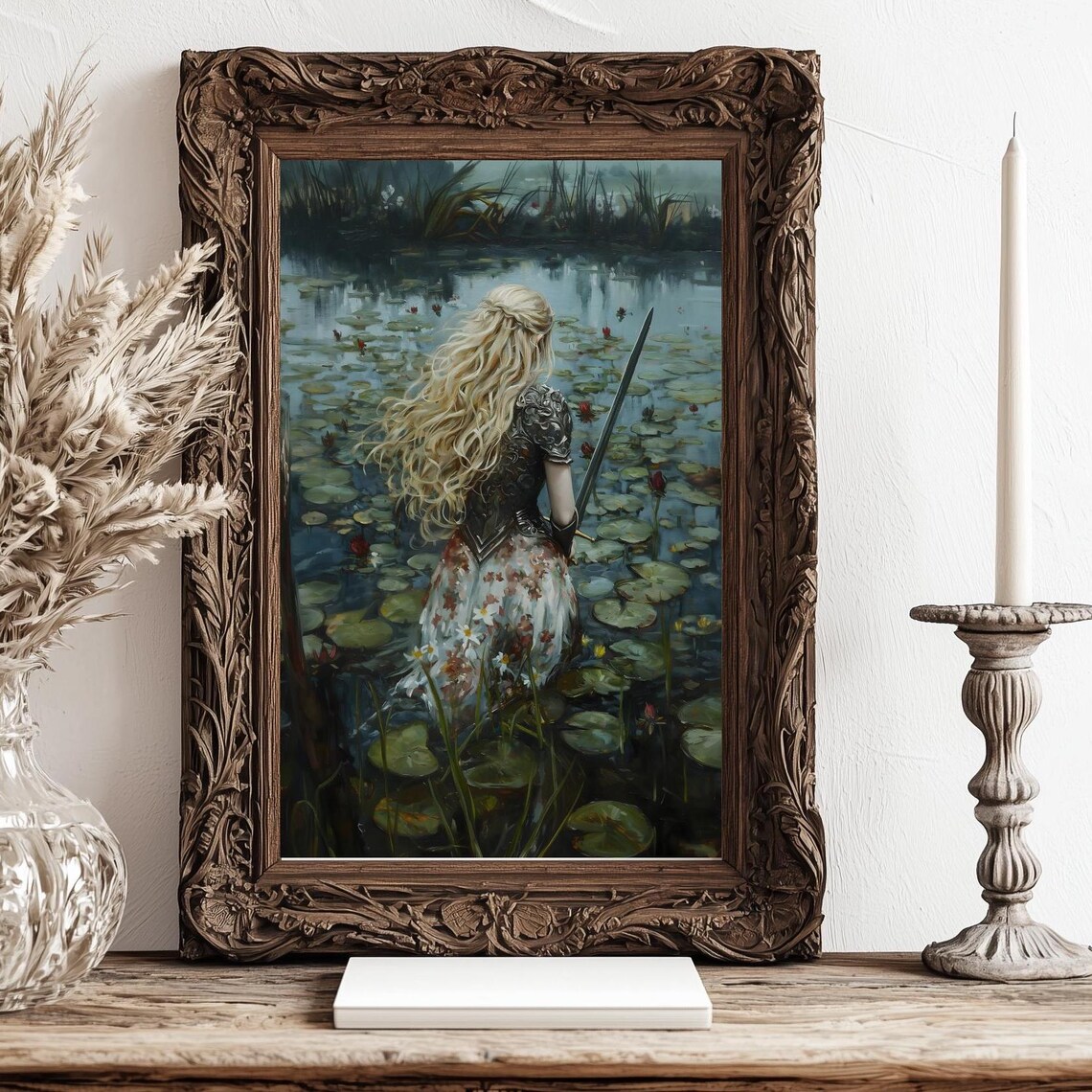 Female Knight Dark Academia Victorian Art Print