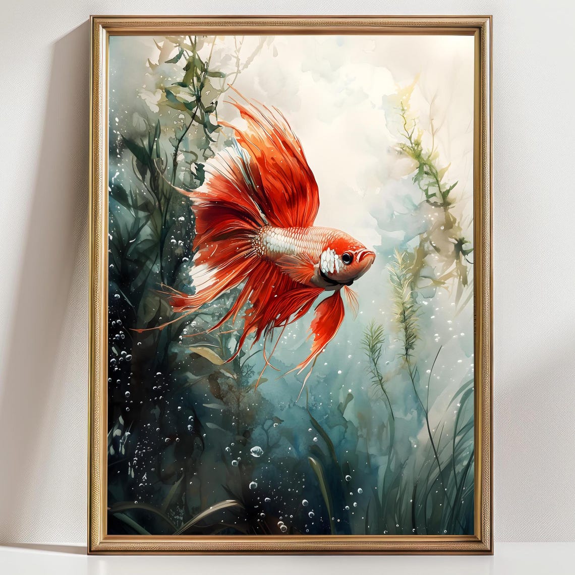 Aquarell Betta Fisch Painting Betta Fish Watercolor Print Of Fish Aquarium Painting Betta Art Aquarium Lover Gift For Betta Fisch Owner