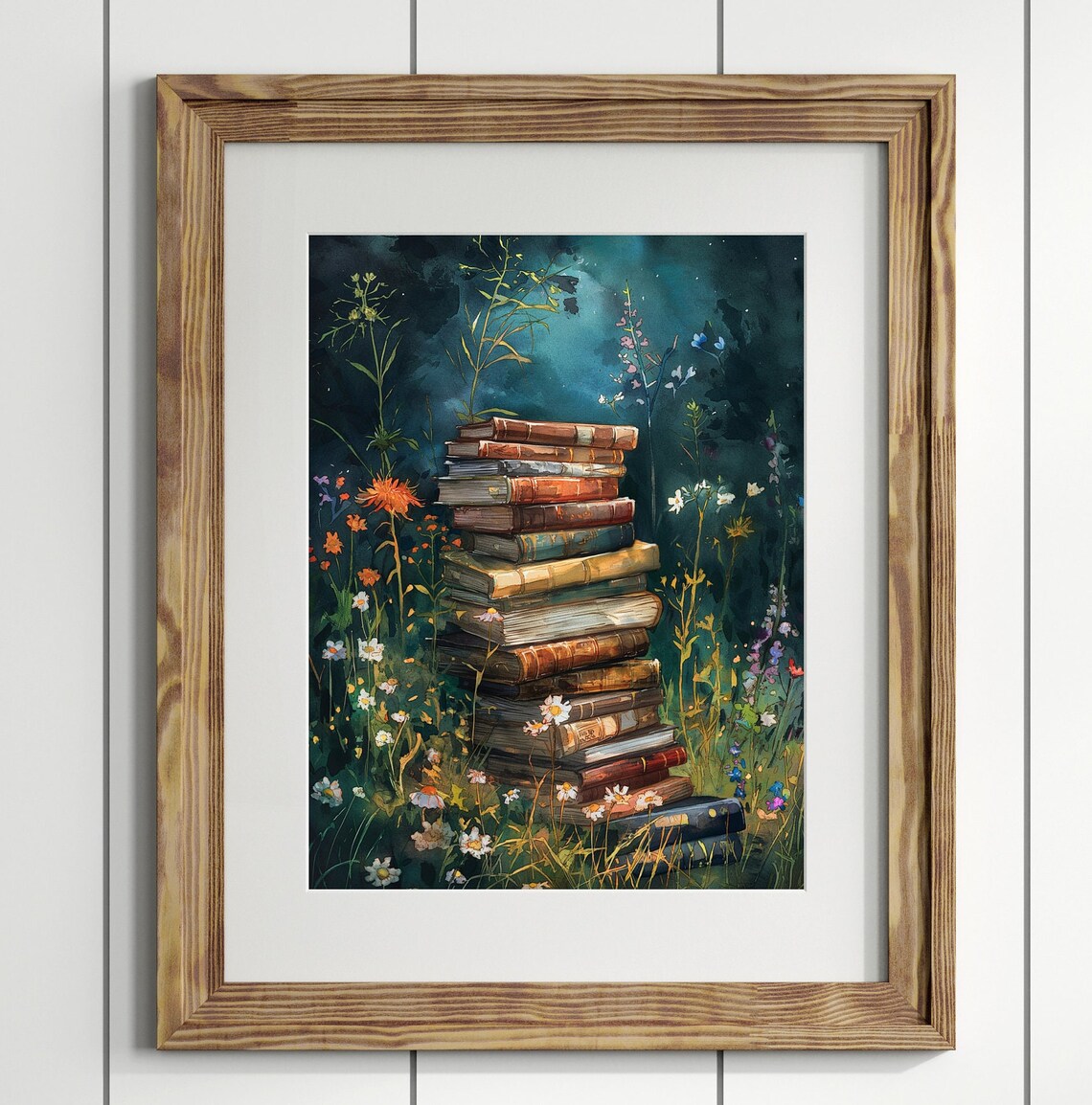 Bookish Abstract Stack Of Books Art Print, Preppy - Image 3