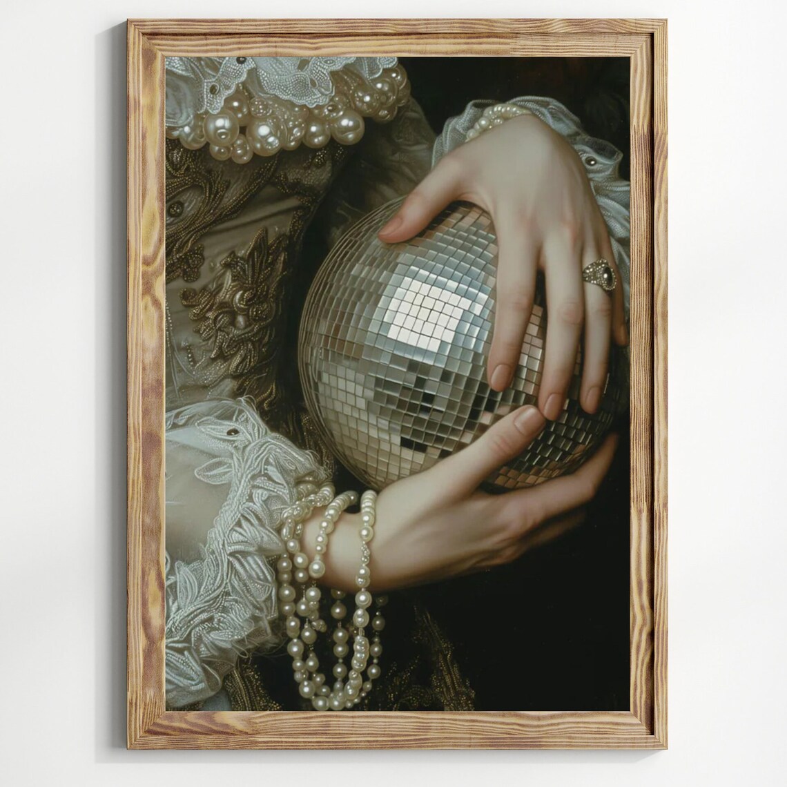 Victorian Disco Ball Art Print, Moody Vintage Decor - Image 3