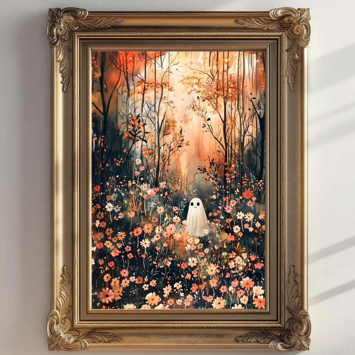 Ghost in a Magical Forest, Dark Academia Art Print