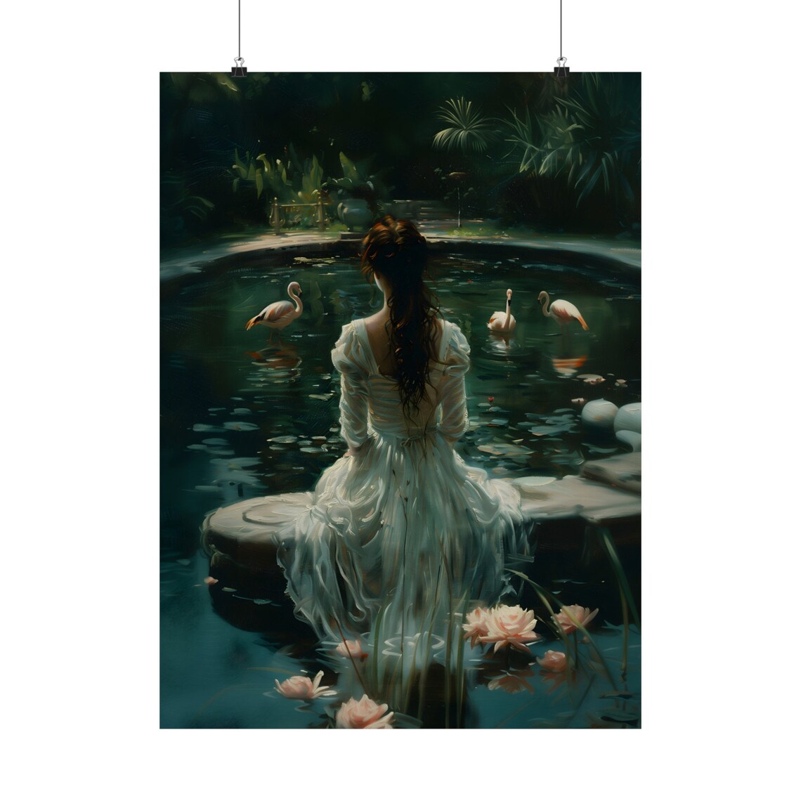 The Pond, Dark Academia Gothic Victorian Art Print - Image 2