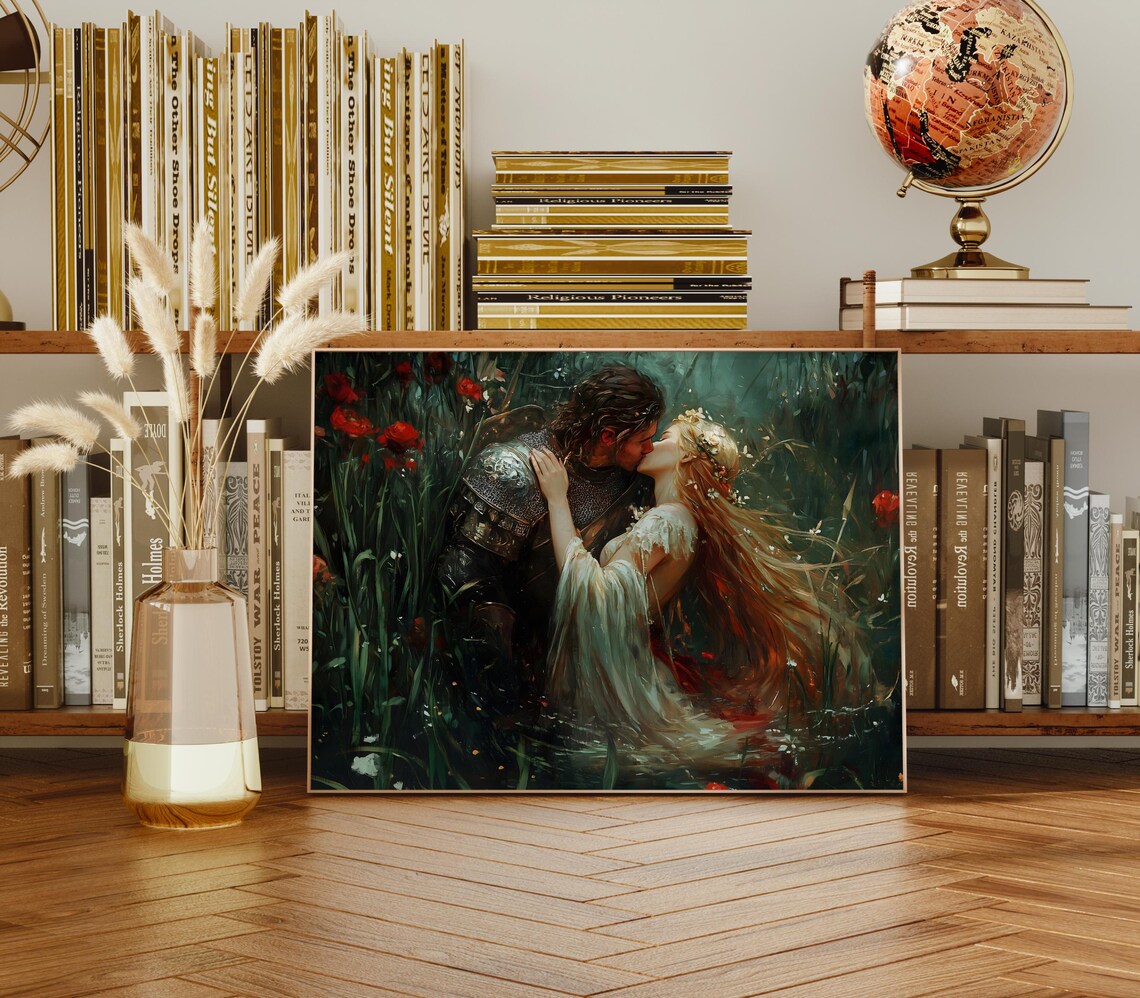 Lovers Dark Academia Lake Goth Victorian Art Print - Image 3