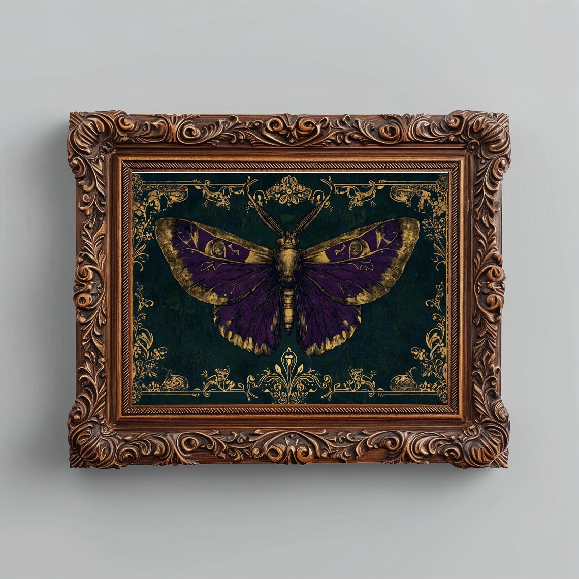 Purple Moth Art Print, Whimsigoth Dark Academia - Image 2