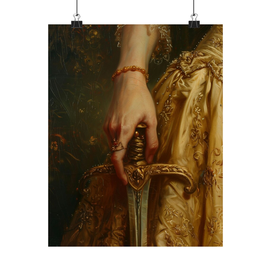 Victorian Dagger and Sword Art Print, Moody Antique - Image 3