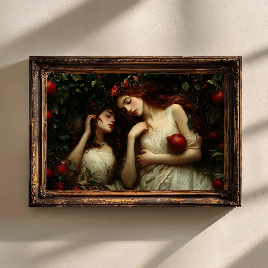 Sappho And Persephone Pomegranate Dark Academia Moody Mythology Poster - Image 2