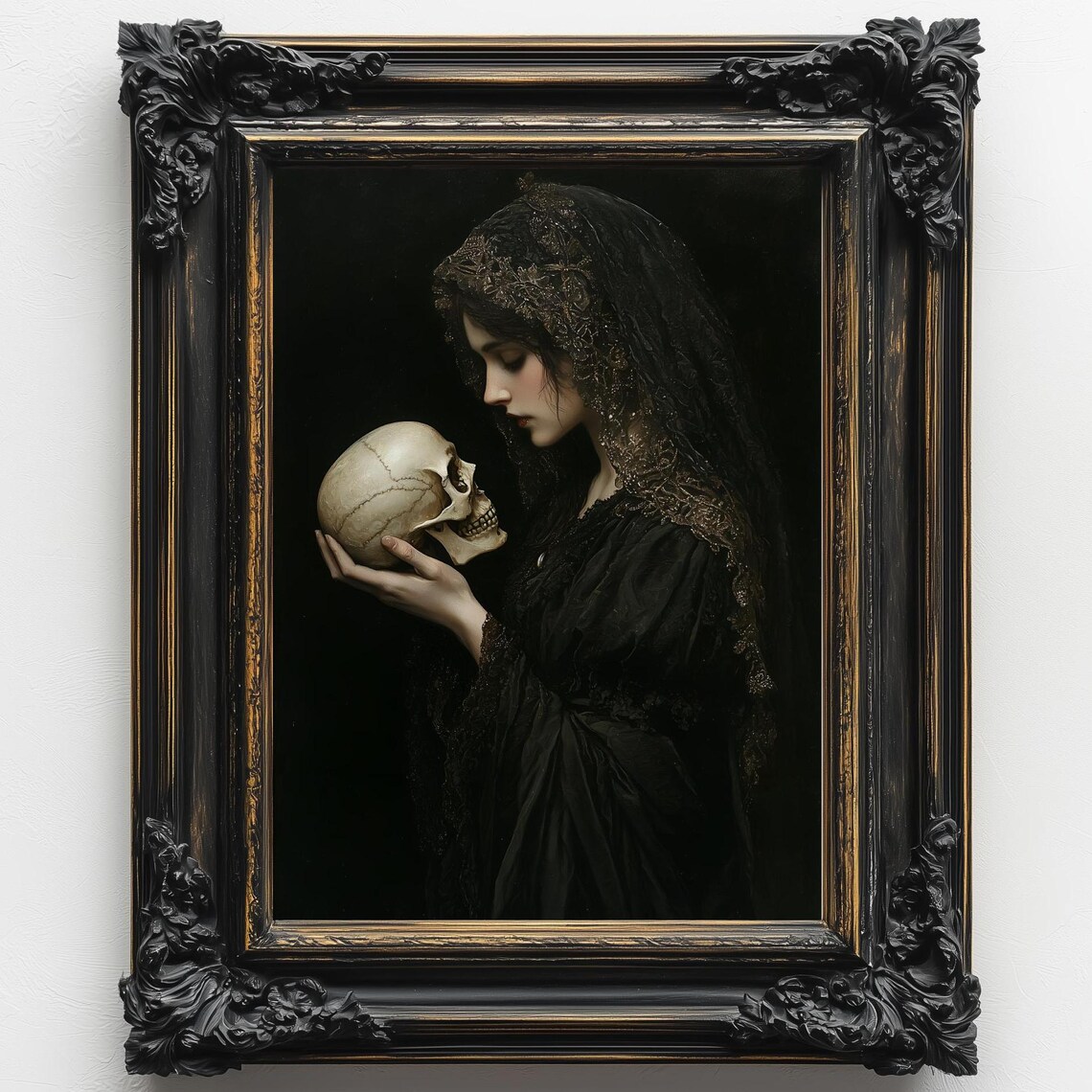 Lady Macbeth With Skull, Victorian Gothic Art Print - Image 5