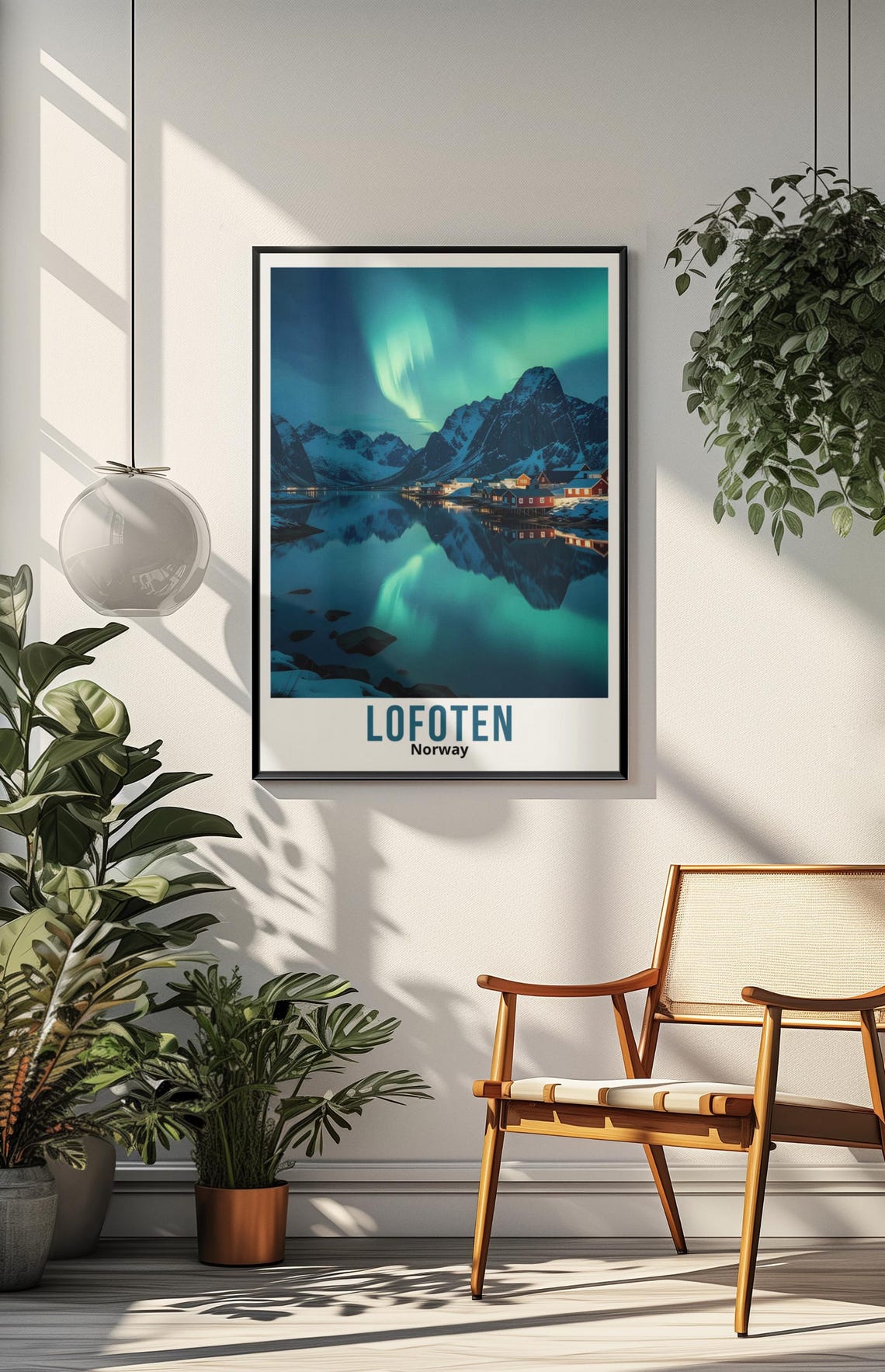 Lofoten Norway Travel Poster Lofoten Norway Wall Art Lofoten Norway Travel Print Lofoten Norway Home Decor Lofoten Norway Northern Light - Image 3