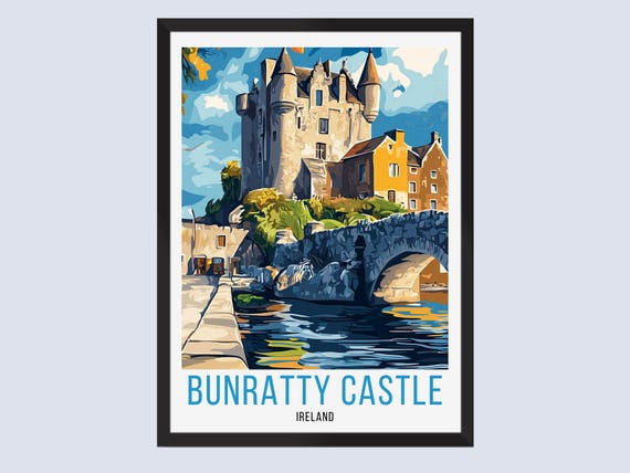 Bunratty Castle Travel Poster Print Wall Art Home Decor Gift