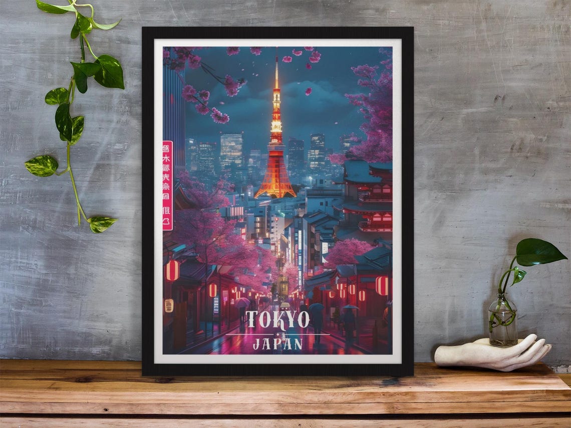 Tokyo Japan Travel Poster Tokyo Japan City Poster Tokyo Japan Night Poster Tokyo Japan Travel Print Tokyo Japan Skyline Poster Tokyo Art