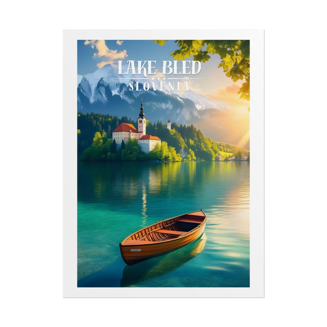 Lake Bled Slovenia Travel Poster Lake Bled Slovenia Wall Art Lake Bled Travel Poster Lake Bled Slovenia Rolled Poster Lake Bled Wall Art - Image 2