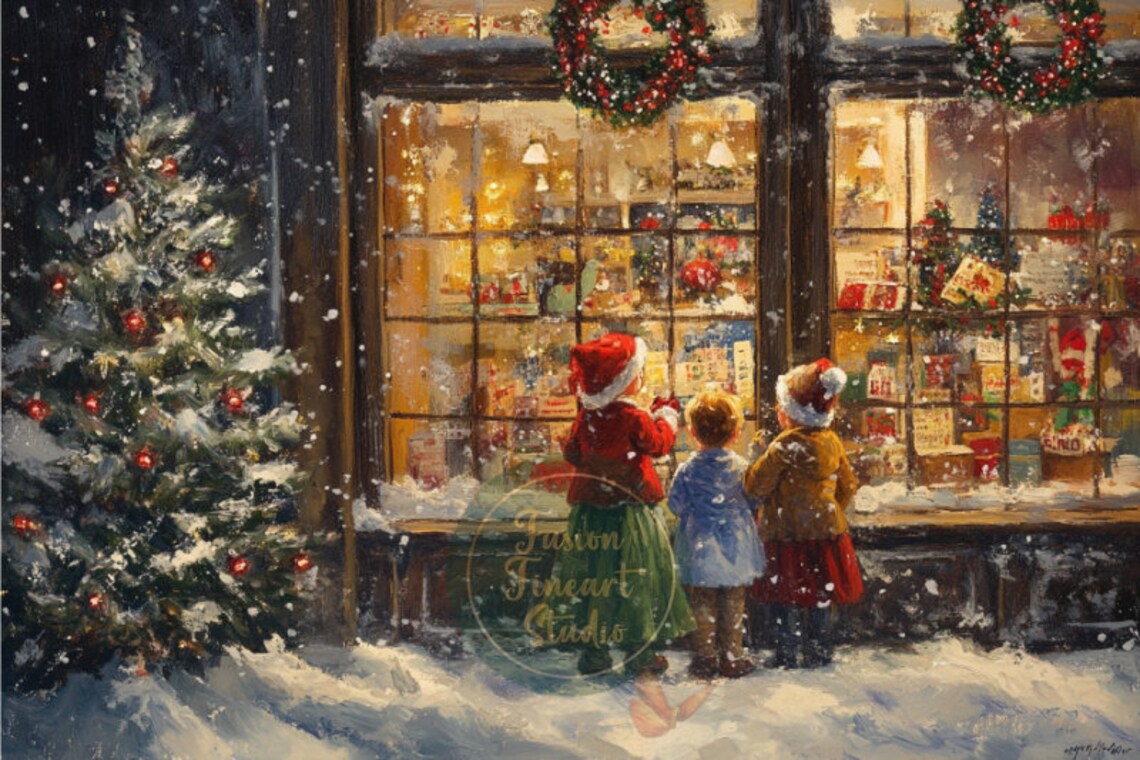Christmas Tree Snowy Winter Wall Art Print - Image 3