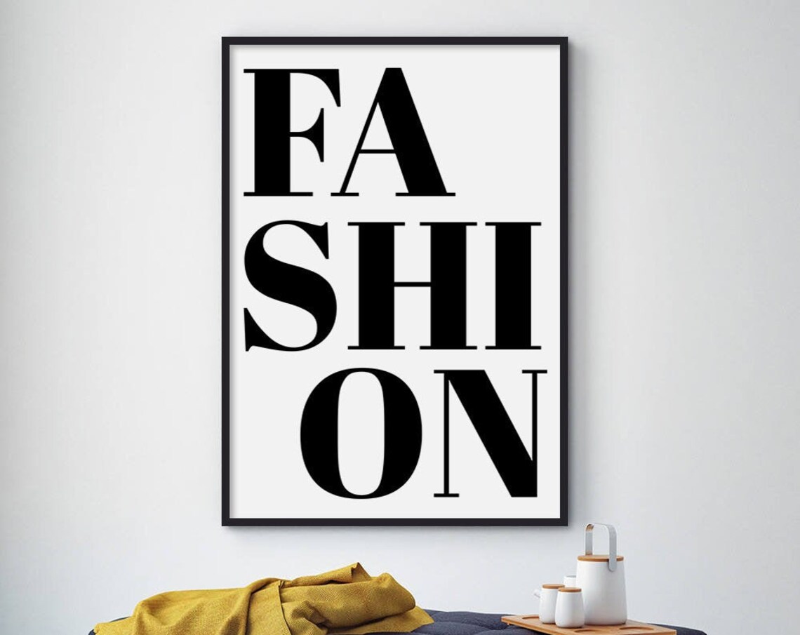 Fashion Bold Black Typography Minimalist Lettering Wall Decor Poster
