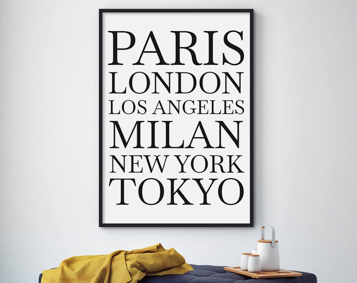 Sale New York Fashion London Paris Milan Fashion Art Fashion Wall Art Decor Fashion Poster Fashion Print Fashion Wall Art