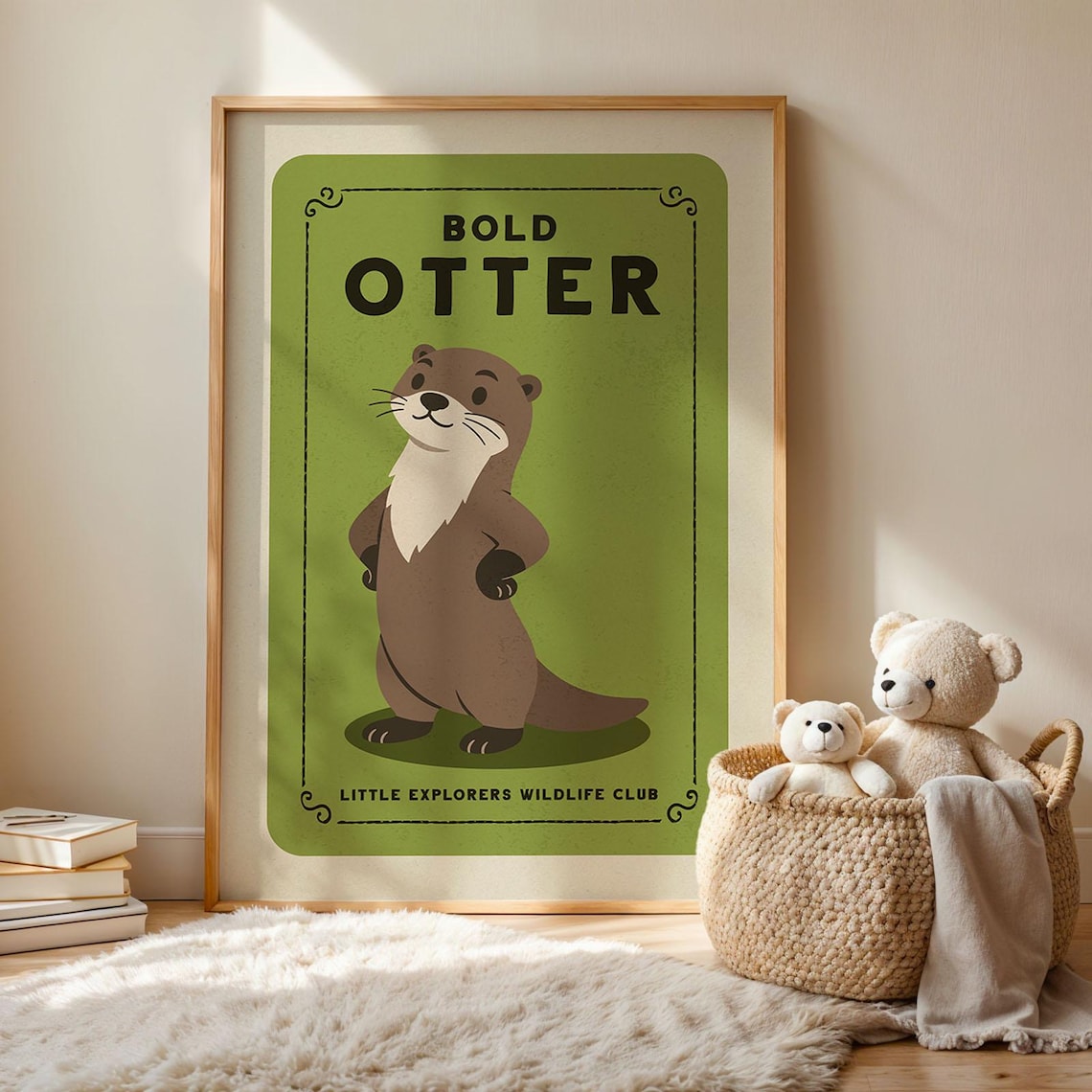 Bold Otter Nursery Art Print, Playful Animal Poster