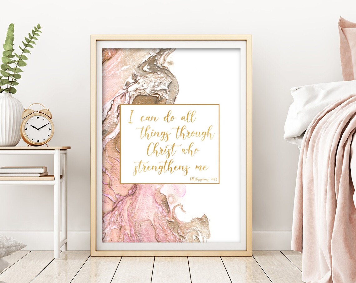 I Can Do All Things Through Christ Philippians 413 Gold Poster