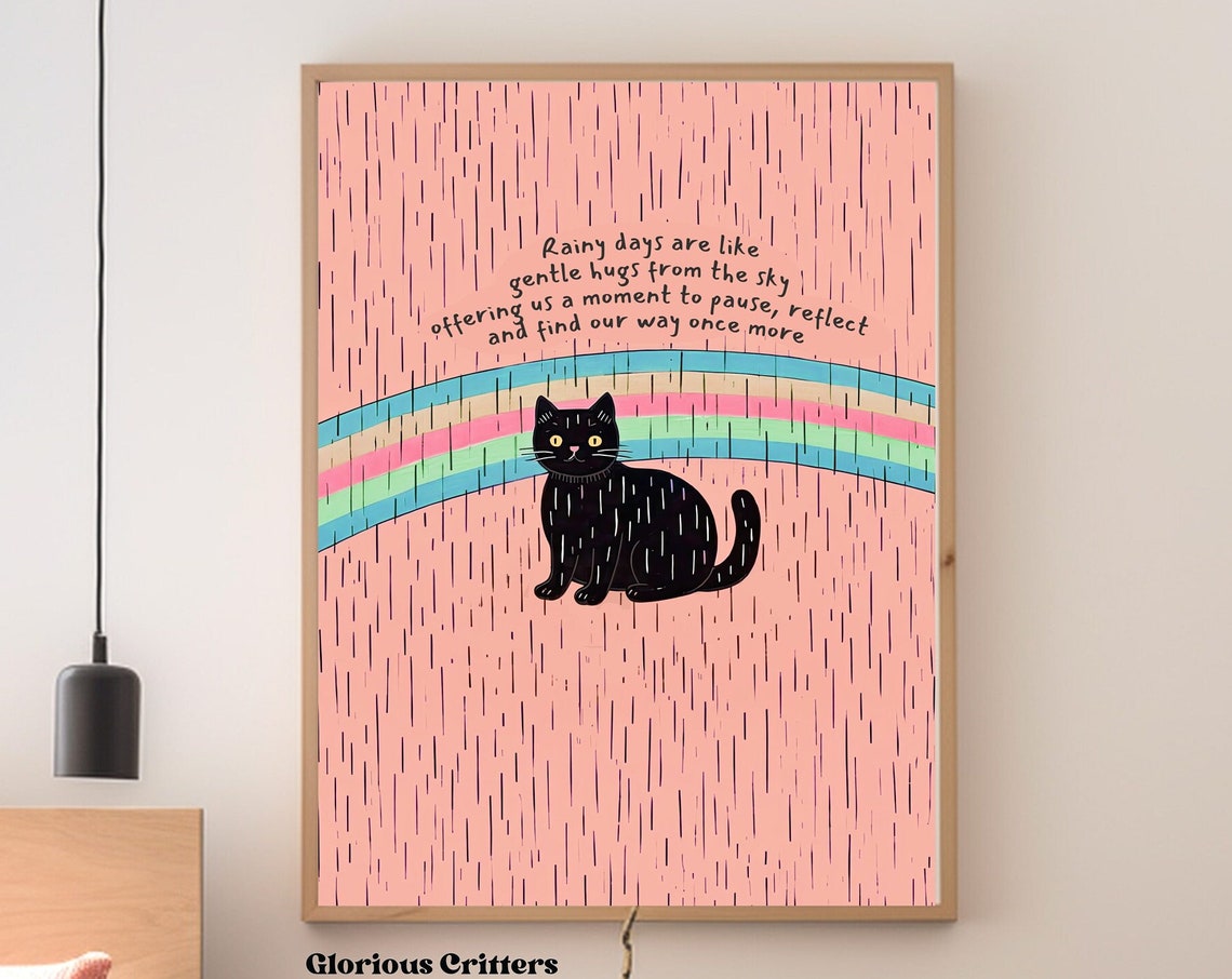 Black Cat Affirmations Quote Art Print