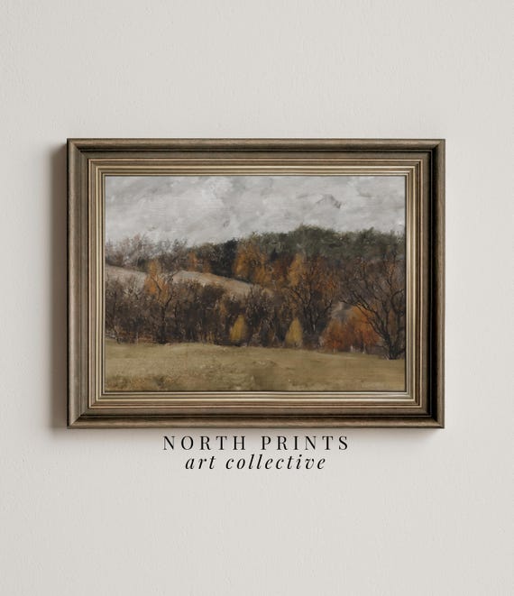 Rustic Autumn Country Landscape Vintage Art Print