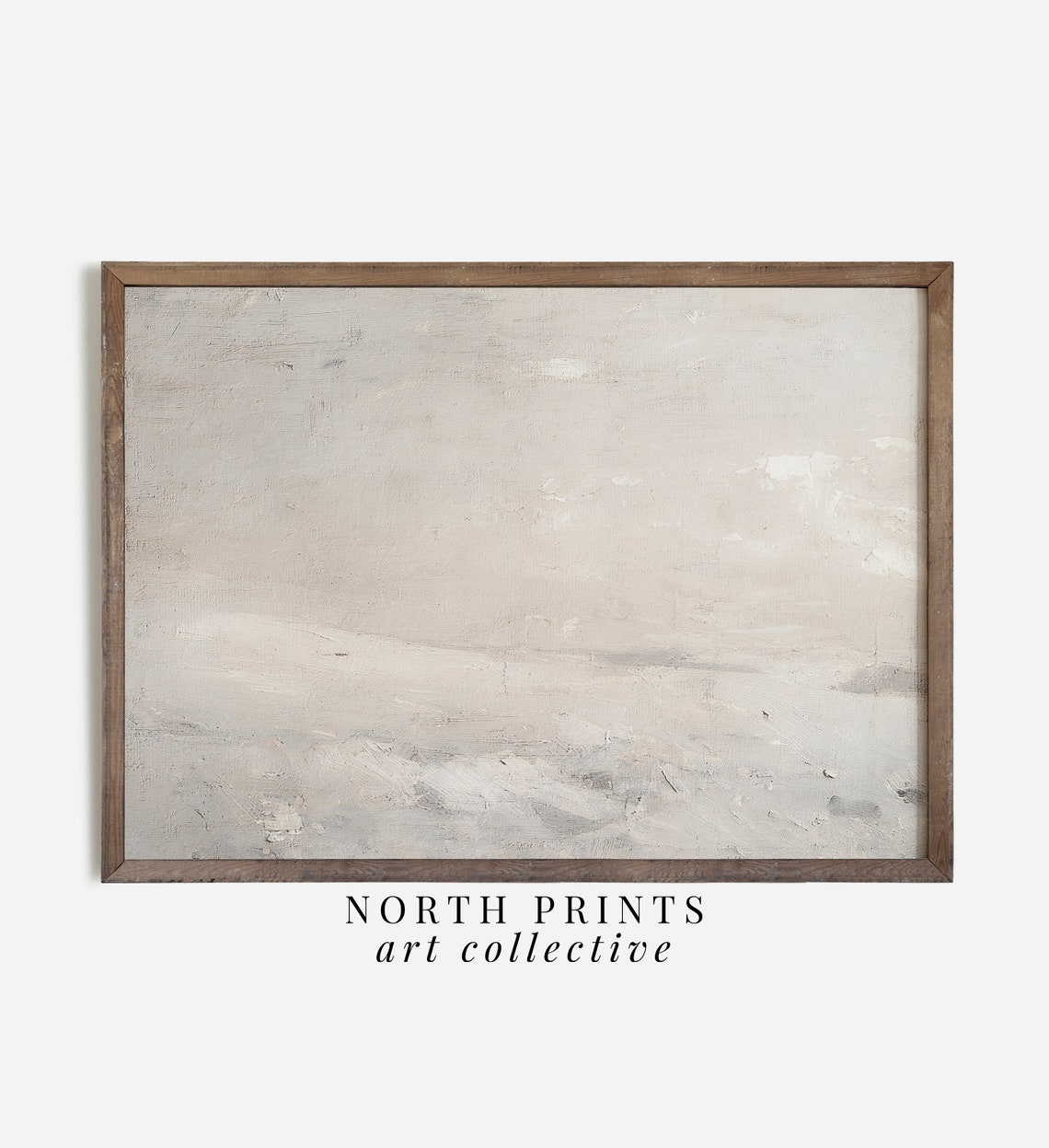 White Abstract Winter Landscape Neutral Minimal Snow Drift Poster - Image 3