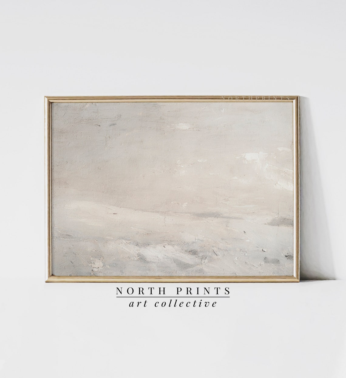 White Abstract Winter Landscape Neutral Minimal Snow Drift Poster