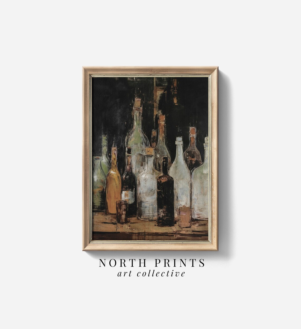Abstract Bottle Vintage Fine Art Print, Dining Room