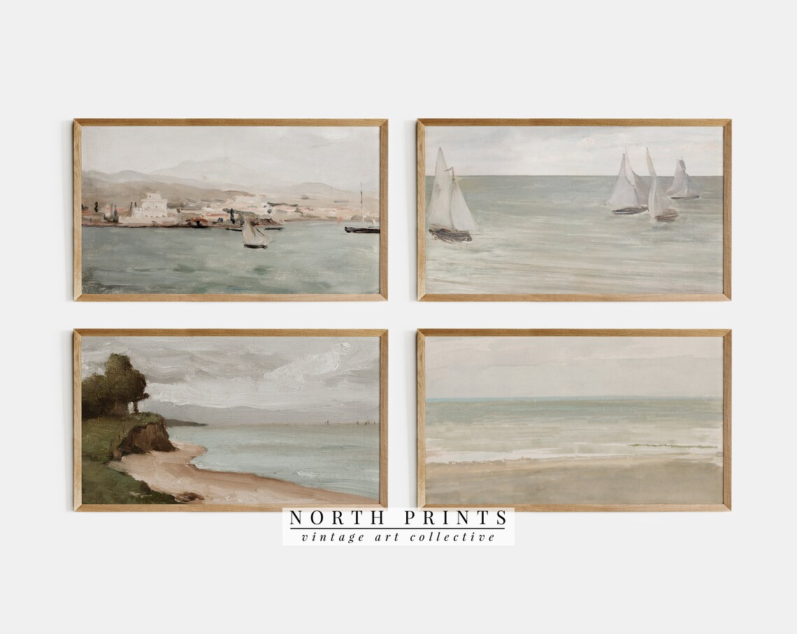 Vintage Summer Coastal Seascape Art Print - Image 2