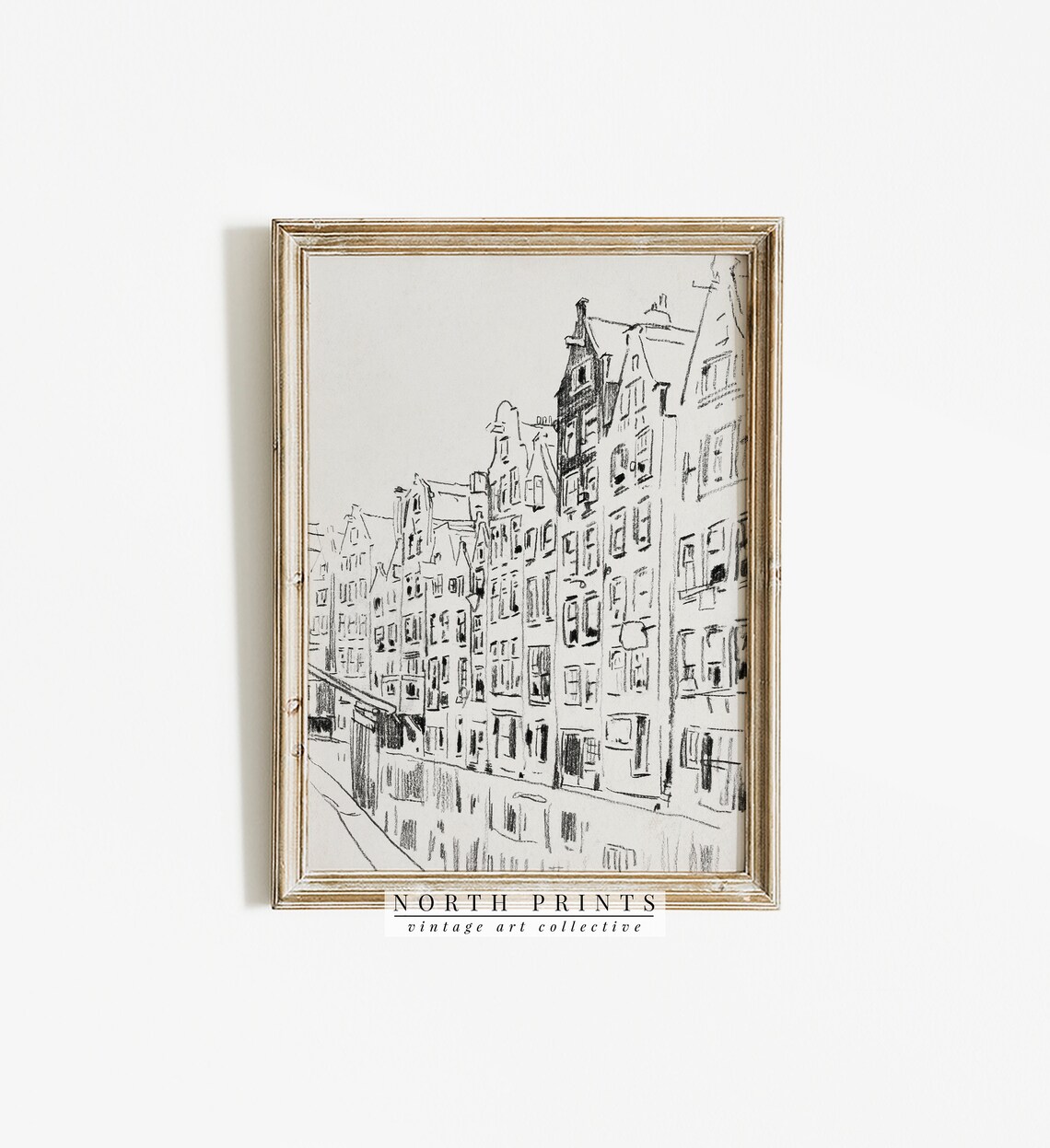 Antique Cityscape Rough Sketch Art Print - Image 3