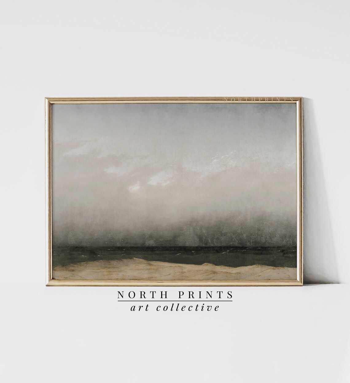 Abstract Moody Coastal Wall Art North Prints Vintage Modern Painting 7 05 - Image 3