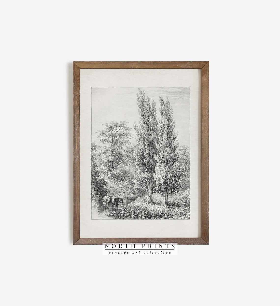 Rustic Country Landscape Drawing Vintage Sketch Wall Art North Prints Shop Sk262 - Image 3