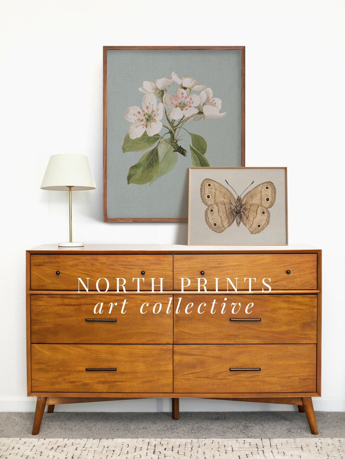Vintage Butterfly and Moth Art Print, Cottagecore Decor - Image 3