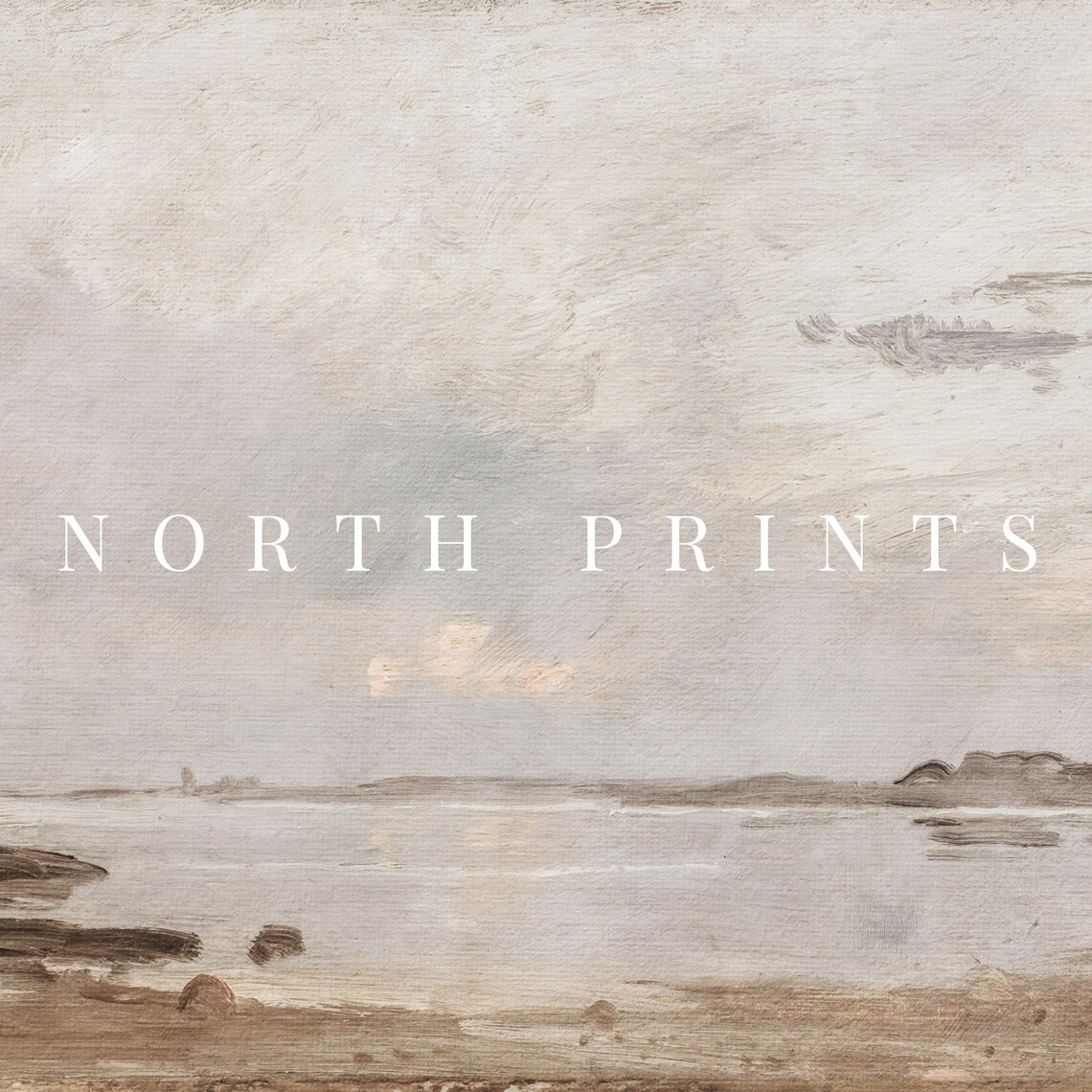 Vintage Muted Beach Landscape Art Print, Coastal Decor - Image 2