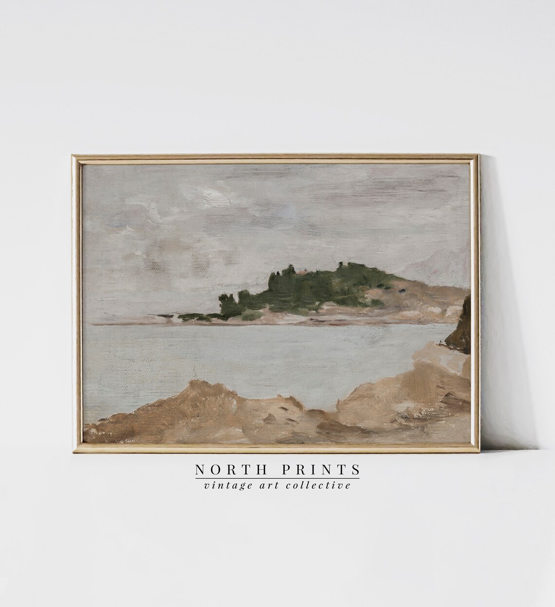 Neutral Coastal Vintage Seascape Art Print