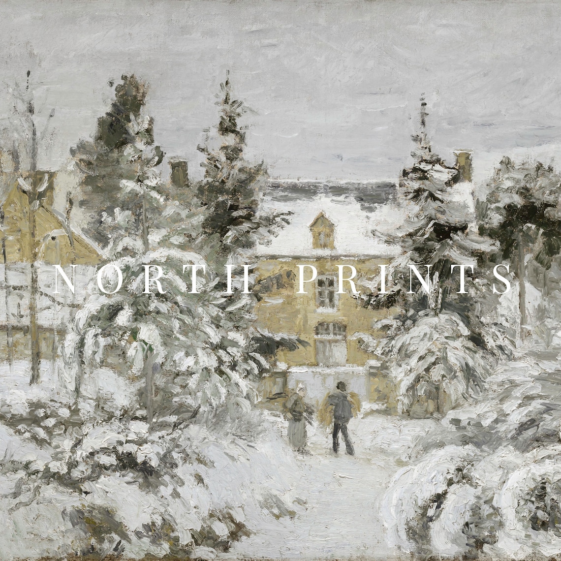 Classic Winter Village Painting, Christmas Wall Art - Image 2