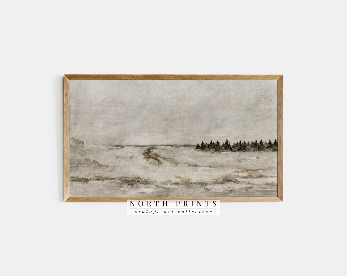 Winter Holiday Farmhouse Country Landscape Art Print