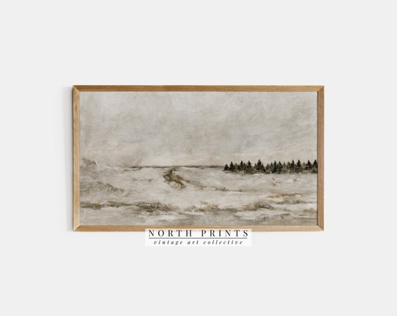 Winter Holiday Farmhouse Country Landscape Art Print