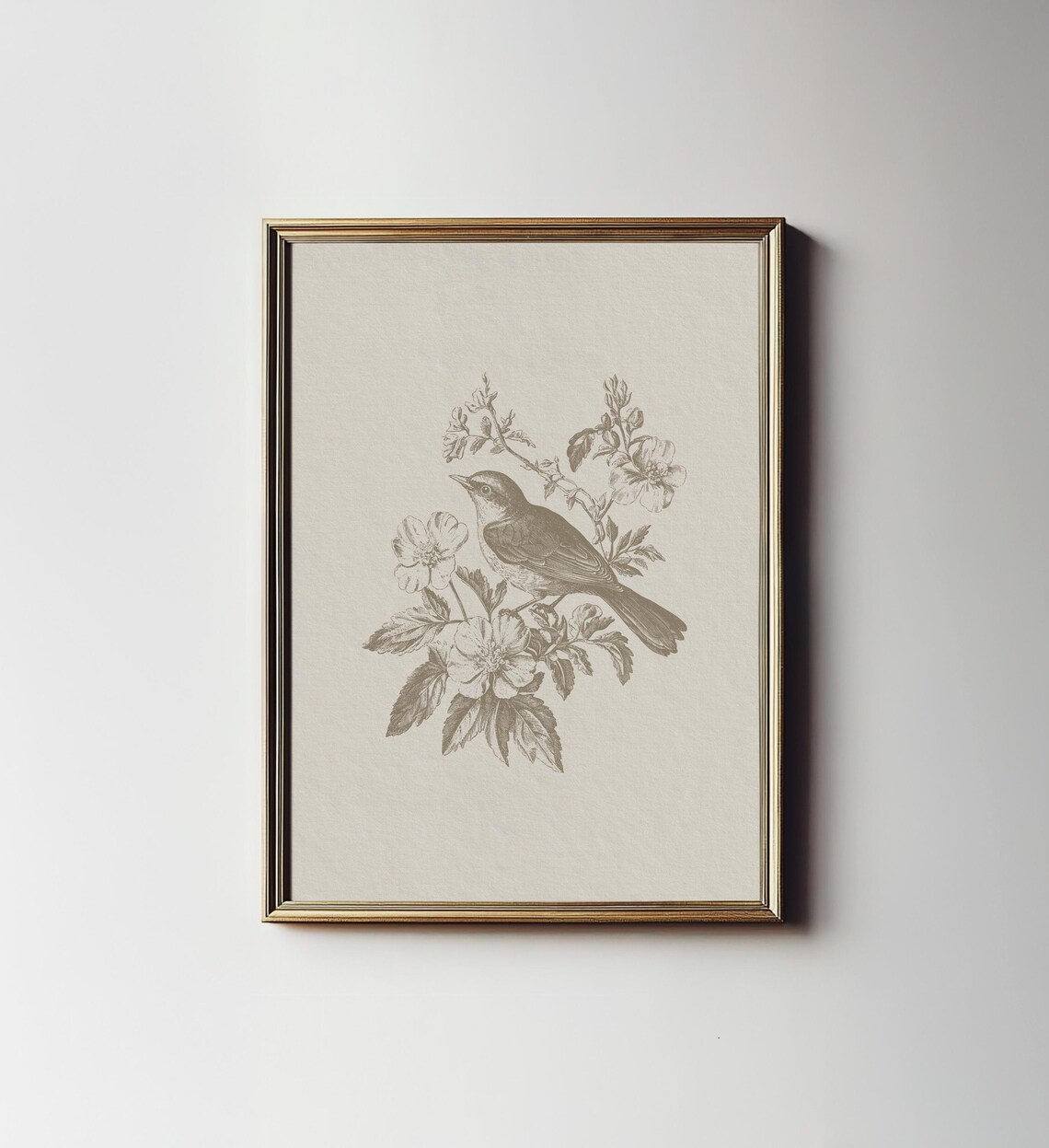 Neutral Bird Print, Minimalist Modern Farmhouse