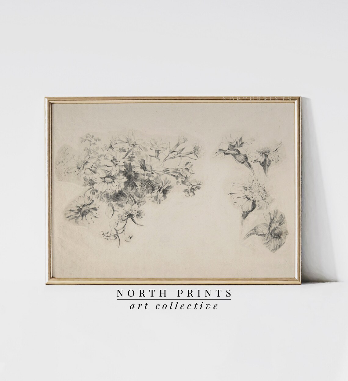 Antique Neutral Botanical Sketch Art Print