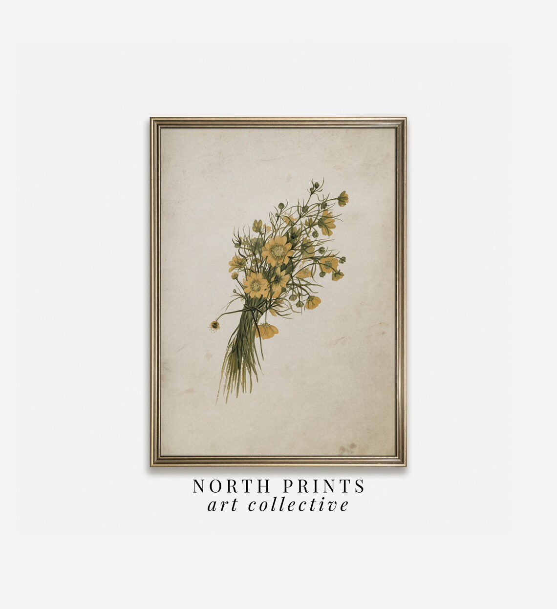 Vintage Yellow Flower Botanical Art Print, Cottage Decor - Image 4