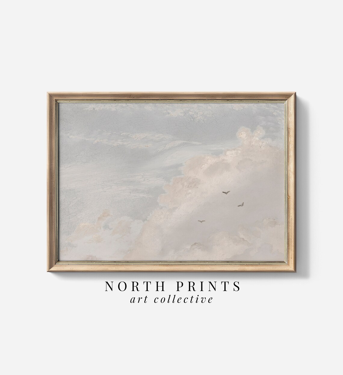 Soft Blue Cloud Painting, Farmhouse Nursery Wall Art Print