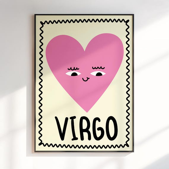 Zodiac Virgo Wall Art Gift For Kids Print Astrology Gifts Room Posters