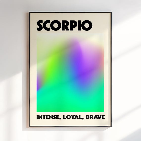 Scorpio Wall Art Gift For Zodiac Print Astrology Gifts Gradient