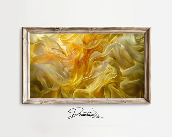 Yellow Frame Tv Art Yellow Abstract Yellow 3d Frame Tv Art Yellow Textured Frame Tv Art Yellow Waves Tv Art Yellow Decor