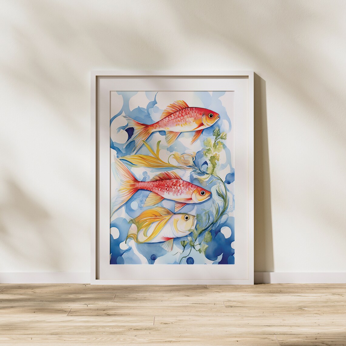 Fish Sea Underwater Life Nature Modern Art Painting Illustration Wall Fun Unique - Image 2