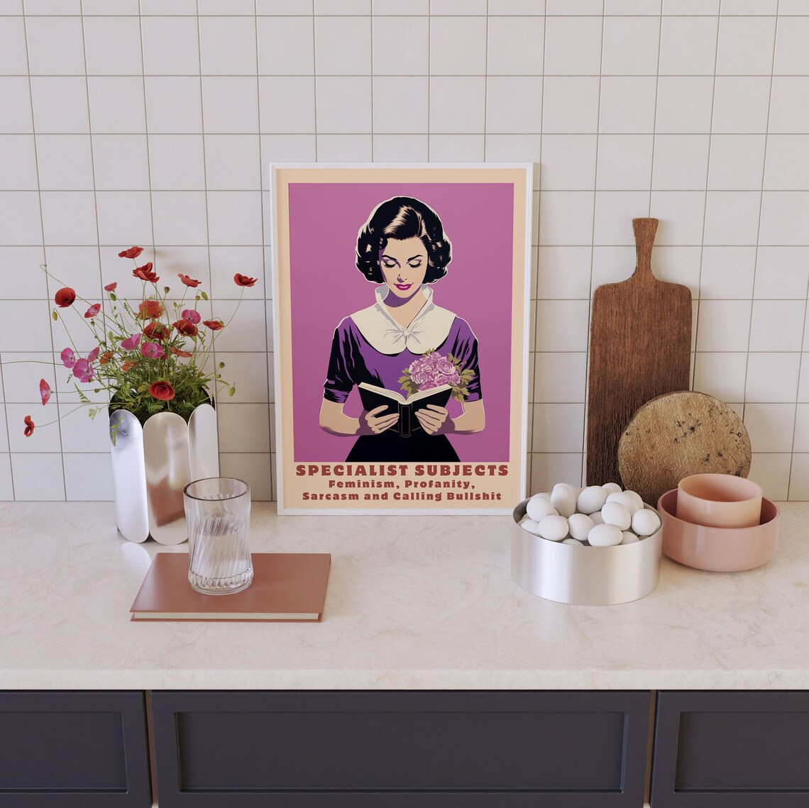 Feminist Rights Retro Poster, Funny Empowerment - Image 3