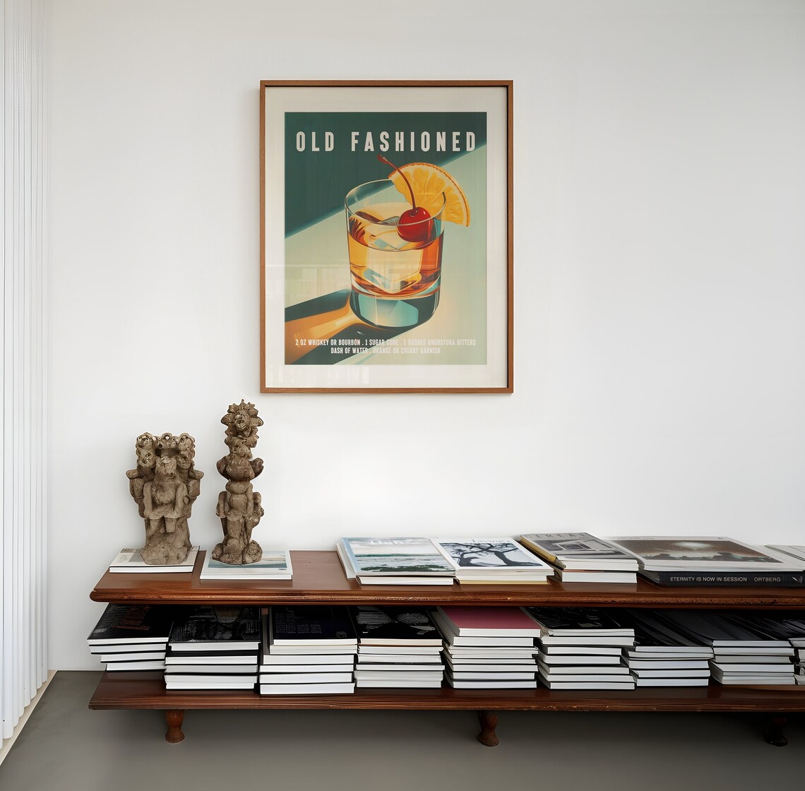 Old Fashioned Retro Cocktail Recipe Poster Print - Image 3