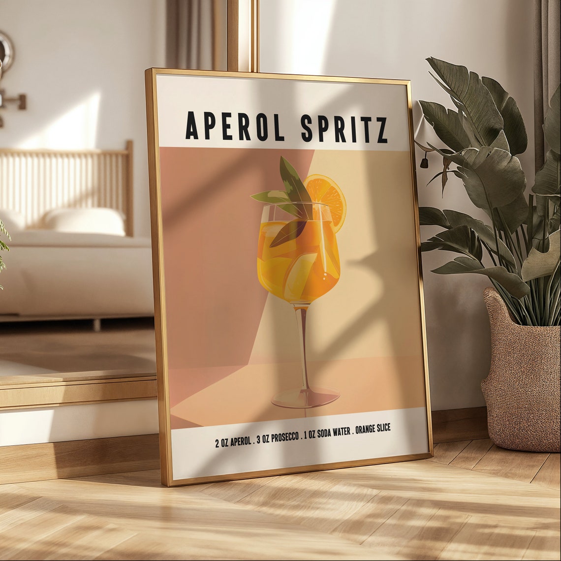 Aperol Spritz Orange Cocktail Recipe Warm Sunset Bar Cart Poster - Image 3