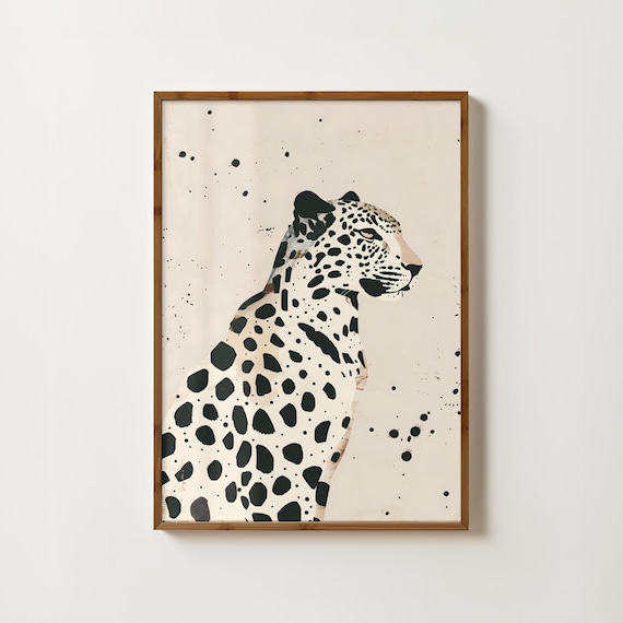 Minimal Cheetah Print, Eclectic Big Cat Art Print